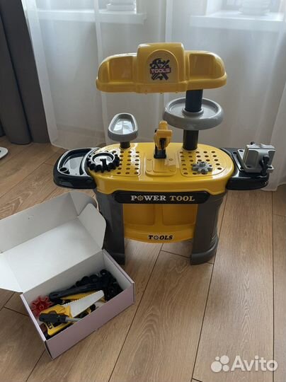 Игрушечные инструменты, набор детский с верстаком