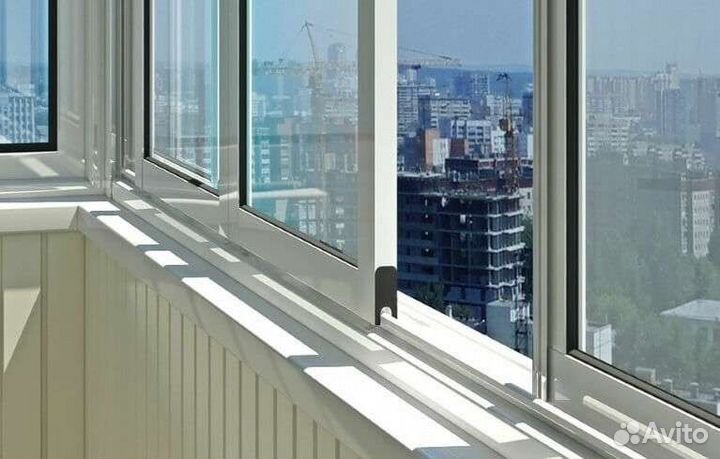 Балкон алюминий, пластиковые окна под ключ