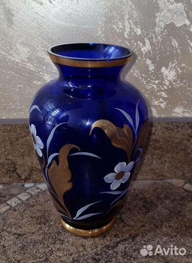 Ваза Чехословакия cobalt кобальт 50-60е годы