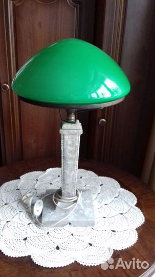 Настольная лампа сталинская мрамор зелёная