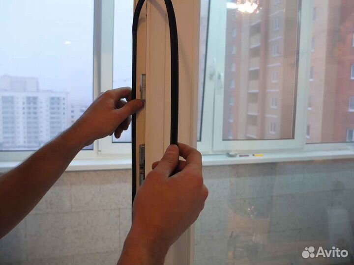 Ремонт окон, уплотнитель Schuco RAL2103