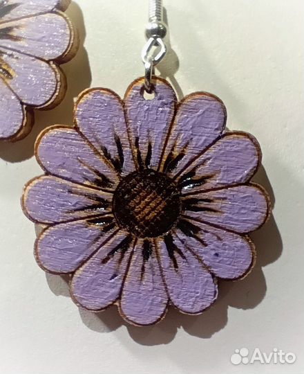 Серьги деревянные ручной работы