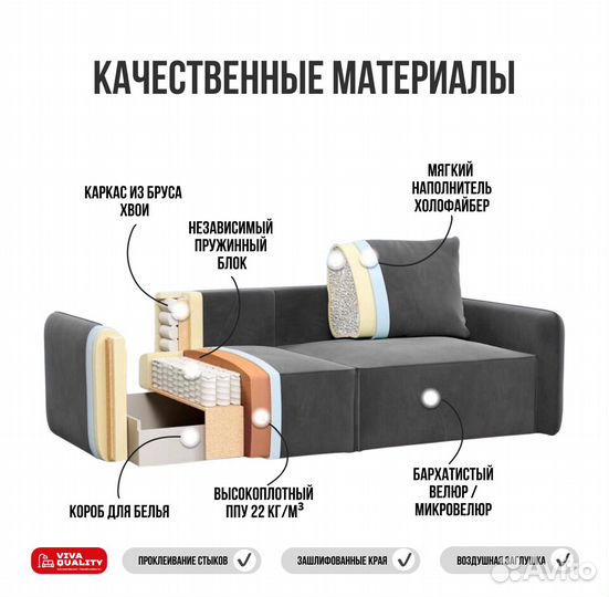 Модульный диван угловой, от производителя, с гаран