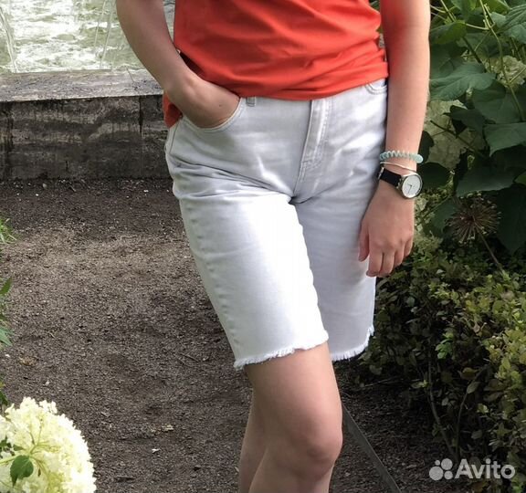 Джинсовые шорты бермуды