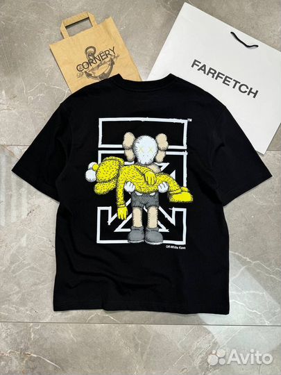 Футболка Off White x Kaws Premium