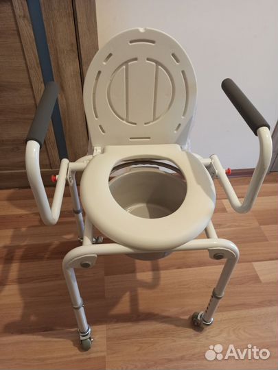 Санитарный стул туалет на колесах, для инвалидов