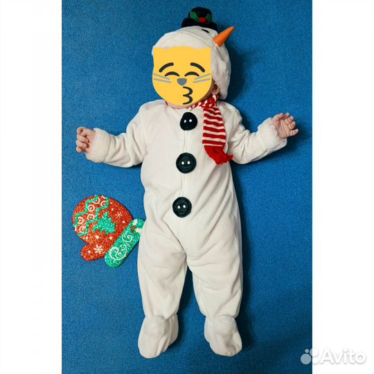 Новогодний костюм 68 снеговичок