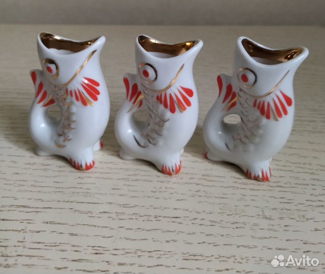 Рыбки рюмки фарфоровые