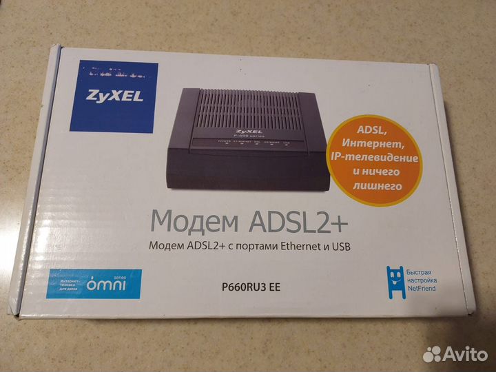 Модем adsl2+ с портами Ethernet и USB zyxel P660RU