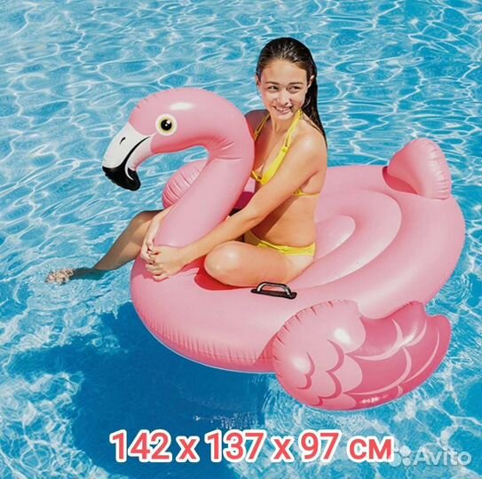 Надувной матрас фламинго, новый