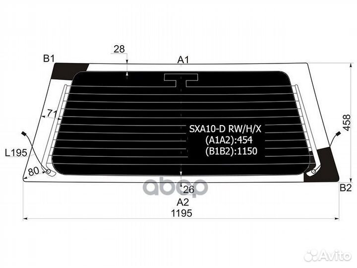 Стекло заднее затемненное с обогревом toyota RA