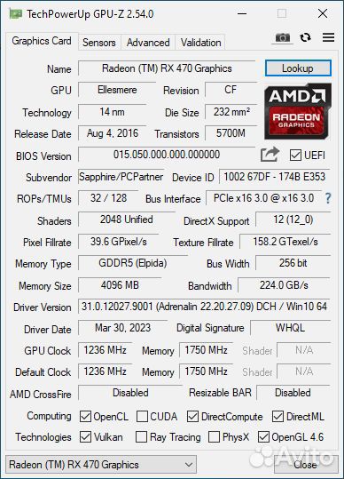 Sapphire RX 470 nitro+ 4GB. RX580 8GB