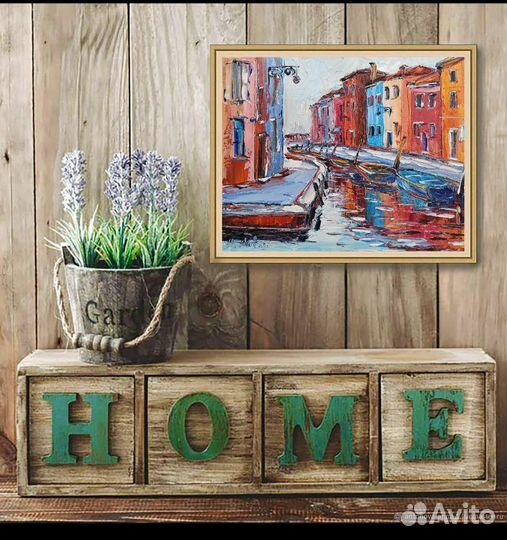 Венеция пейзаж лодки город Италия 25*20 см