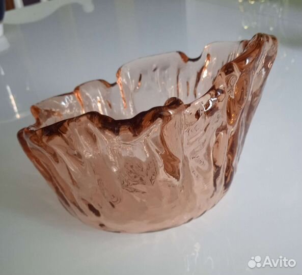 Вазочка конфетница цветное стекло СССР