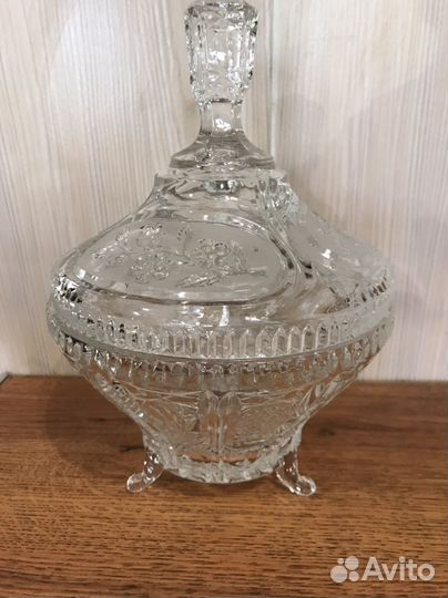 Конфетница на ножке хрусталь