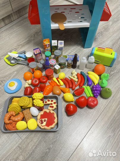 Детская касса с игрушечными товарами(продукты)