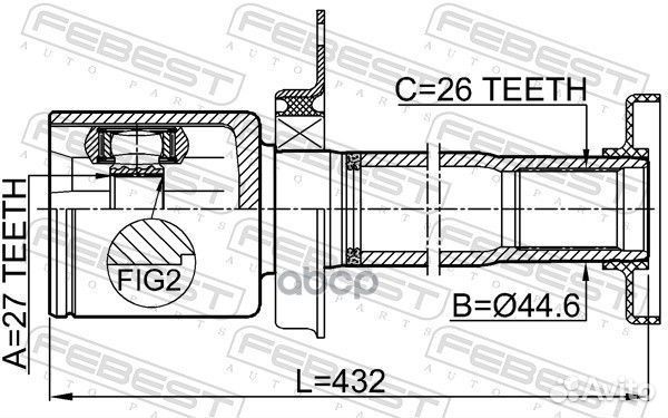 Шрус внутренний правый 27x44.4x26 2311-TR5RH Fe