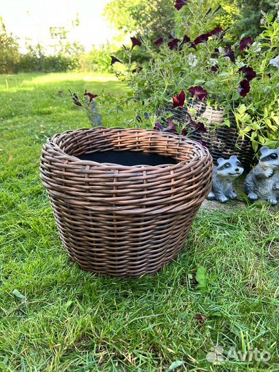 Кашпо вазоны для цветов из искуственного ротанга