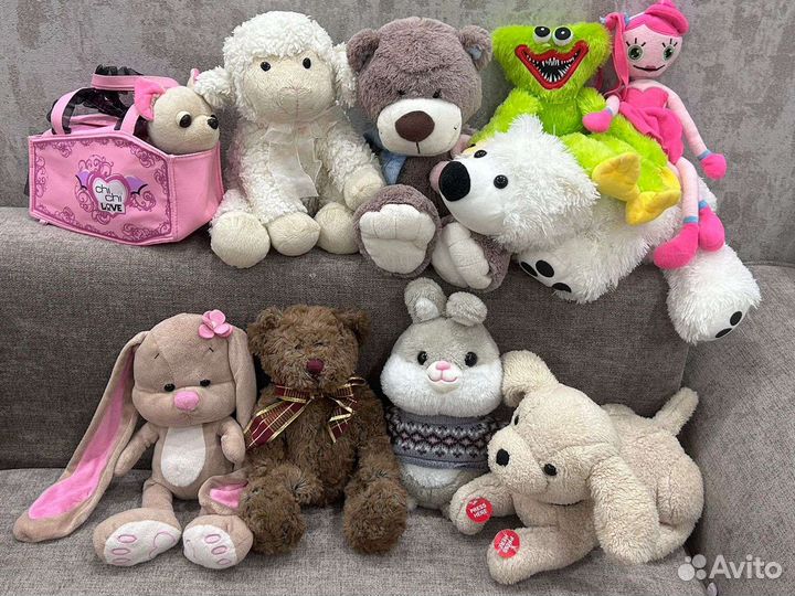 Мягкие игрушки chi chi, медведи, зайцы
