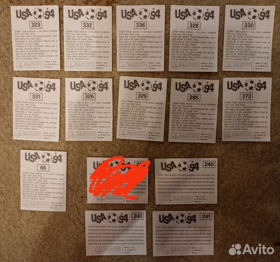 Наклейки panini чм 1994 Футбол