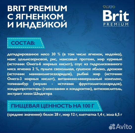 Сухой корм для собак Brit Premium Sensitive