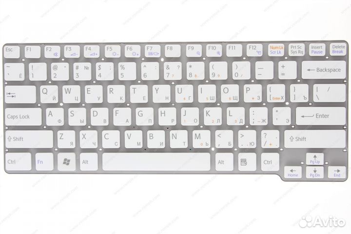 Клавиатура Sony Vaio VPC-CW, белая, без рамки