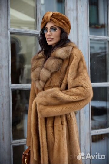 Норковая шуба с мехом куницы