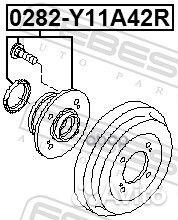 Ступица задн 0282-Y11A42R 0282-Y11A42R Febest