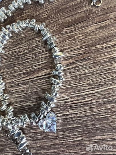 Комплект чокер и серьги из гематита