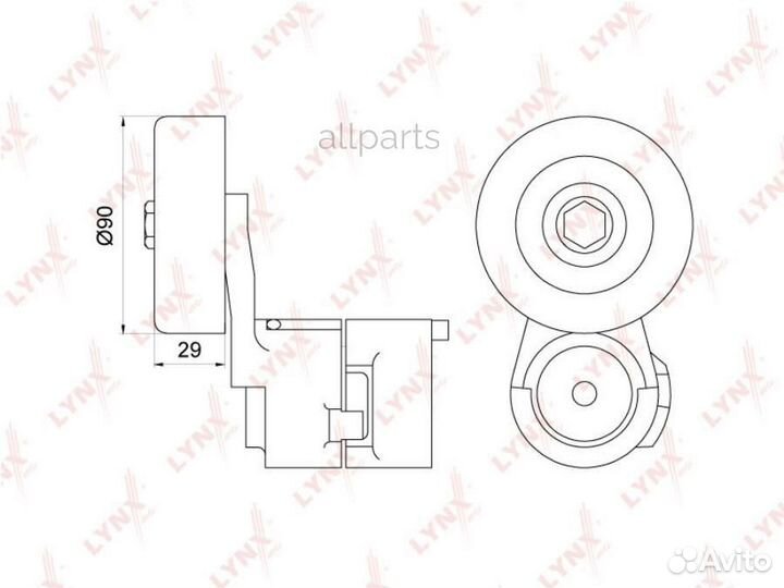 Lynxauto PT-3232 Натяжитель поликл. ремня с ролико