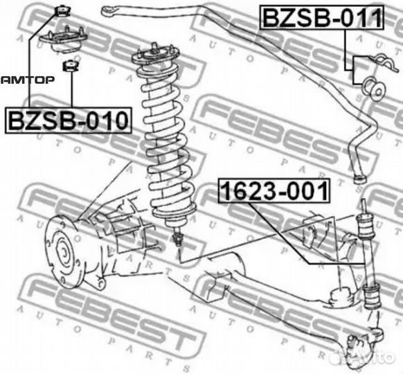 Febest bzsb-011 Втулка заднего стабилизатора D19 с