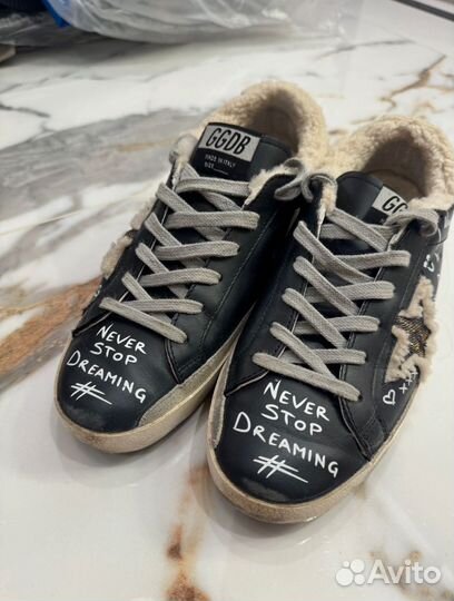 Кеды Golden goose superstar женские 38 с мехом