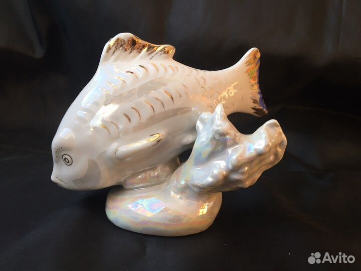 Фарфоровая Рыба Карп Дулево 1958г