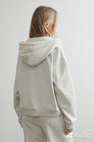 Укороченное oversize худи на молнии lime