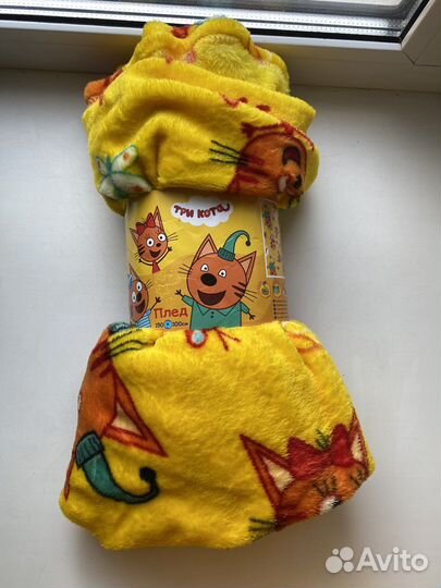 Плед новый три кота 150х100 см