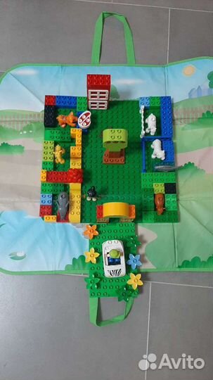 Набор Lego Duplo зоопарк, игровое поле, короб