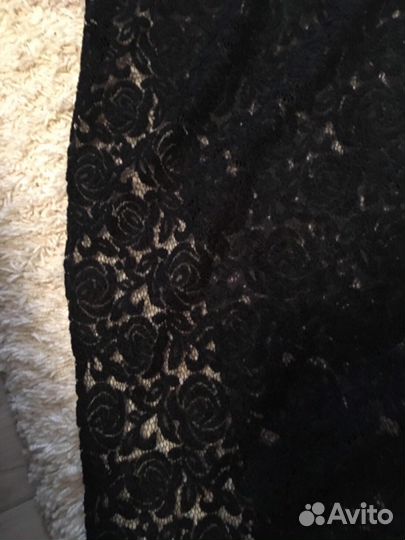 Платье длинное чёрное, палантин