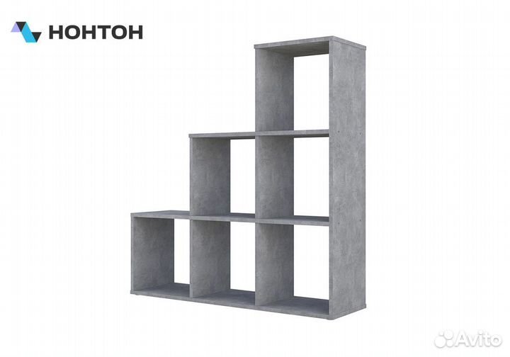 Стеллаж каскадный Polini home SMART 6 секций бетон