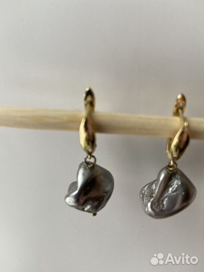 Серьги с натуральным перламутром