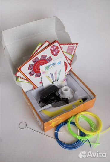 3d ручка с набором пластика и трафаретами