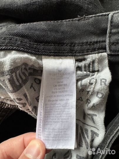 Джинсы Tom Tailor Josh 30/34 Regular Slim (Чёрно-С