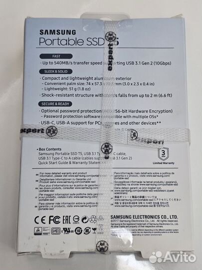 Жесткий диск Portable SSD Samsung T5 500Gb