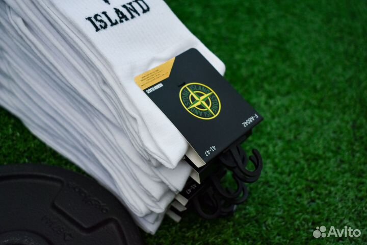 Носки высокие хлопковые с логотипом Stone island