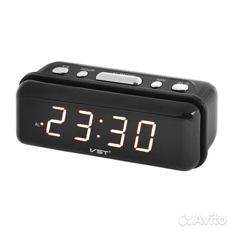Часы настольные VST 738-6 бел св/диодн, 48402