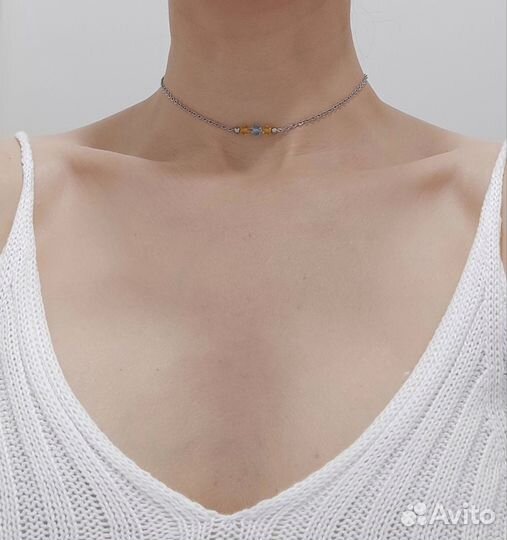 Чокер из стали и кристаллов Сваровски