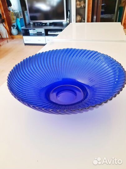 Ваза для фруктов, салатник. Стекло. Диаметр 29 см