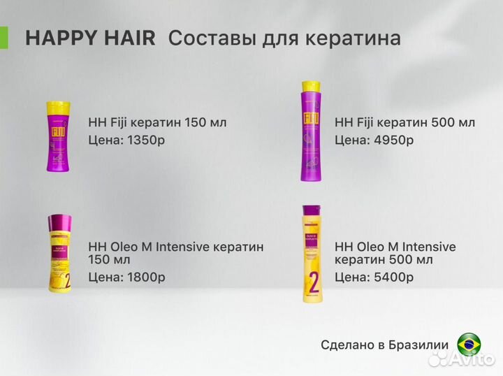 Happy hair / Ботокс для волос / Кератин