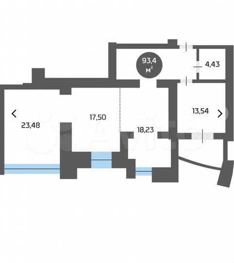 4-к. квартира, 93,4 м², 2/18 эт.