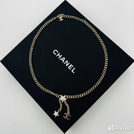 Колье chanel тонкая цепочка