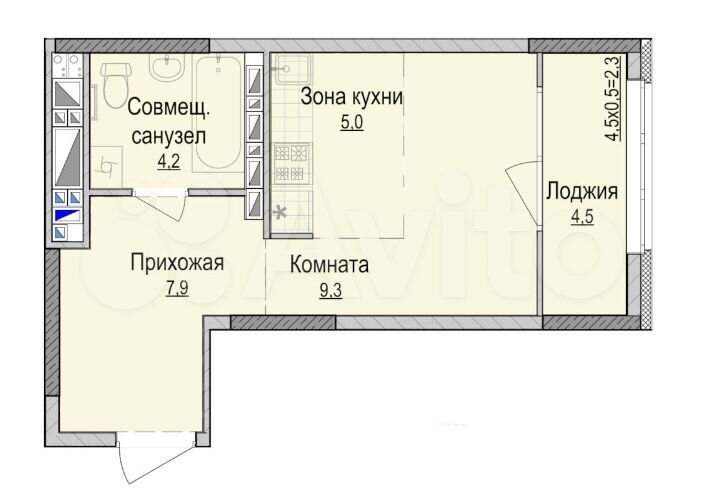 Квартира-студия, 29 м², 6/17 эт.